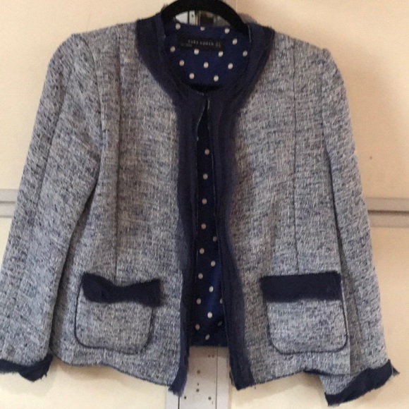 Zara Jackets & Blazers - Zara vintage looking navy tweed coat S jacket